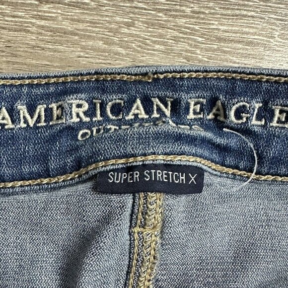 American Eagle Womens Jeans Size 2 High Rise Jegging Distressed Blue Denim - Picture 5 of 6